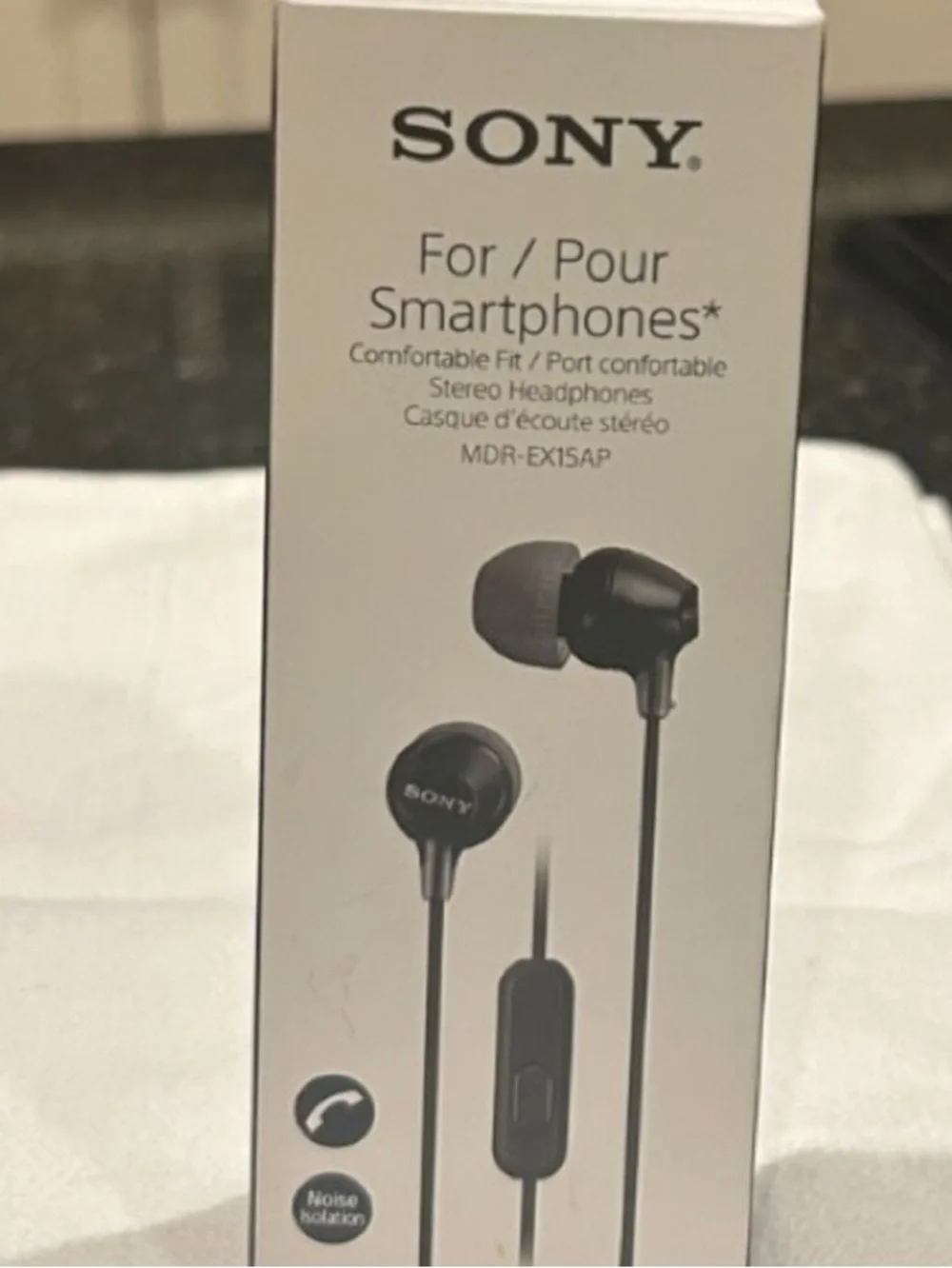 Sony Black Stereo Earbuds for Smartphones